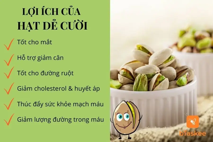 Lợi ích của hạt dẻ cười đối với sức khỏe