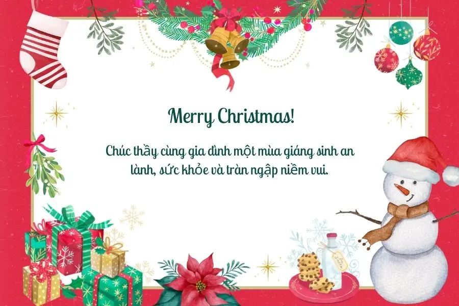 Lời chúc Giáng Sinh dễ thương dành tặng thầy cô.