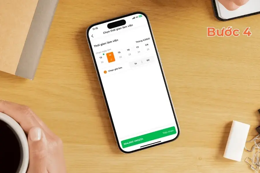 Chọn thời gian phù hợp nhận việc.