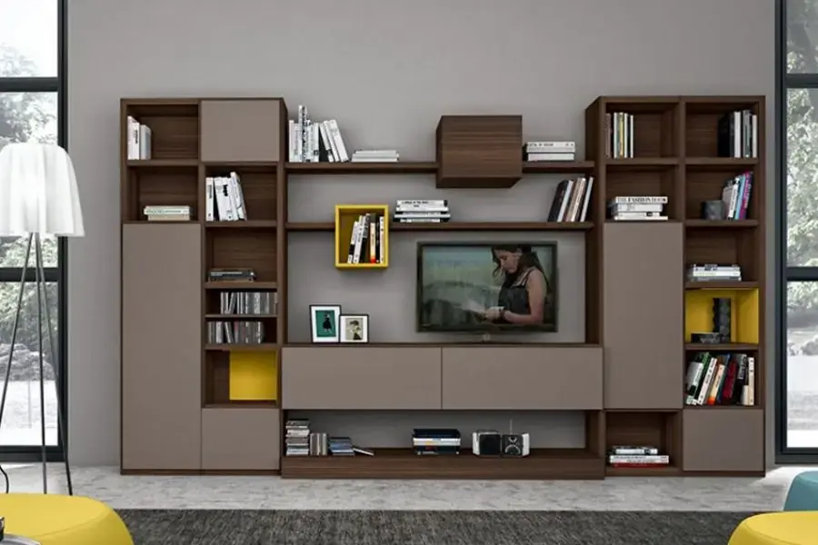 Kệ TV kết hợp giá sách độc đáo