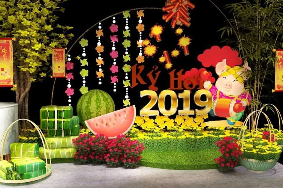 Bánh chưng, dưa hấu đều mang màu xanh lá với ý nghĩa của sự tươi mới.