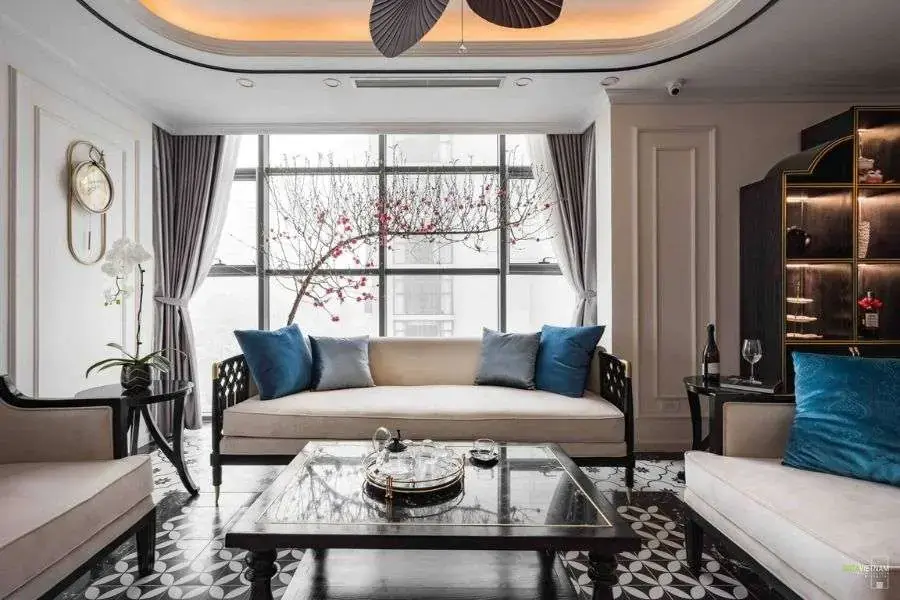 Chung cư với màu sắc đơn giản tinh tế của style indochine