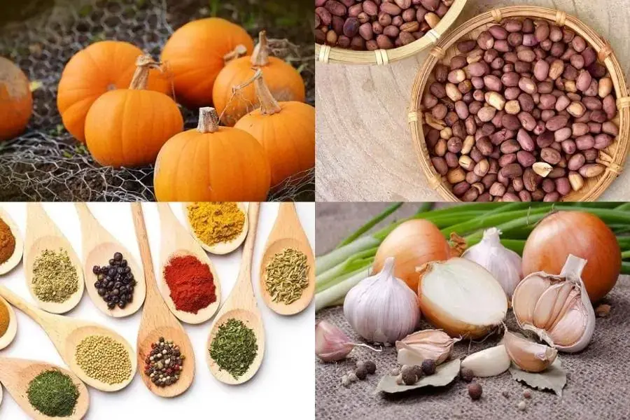 Một số nguyên liệu làm món bí ngô nấu đậu phộng