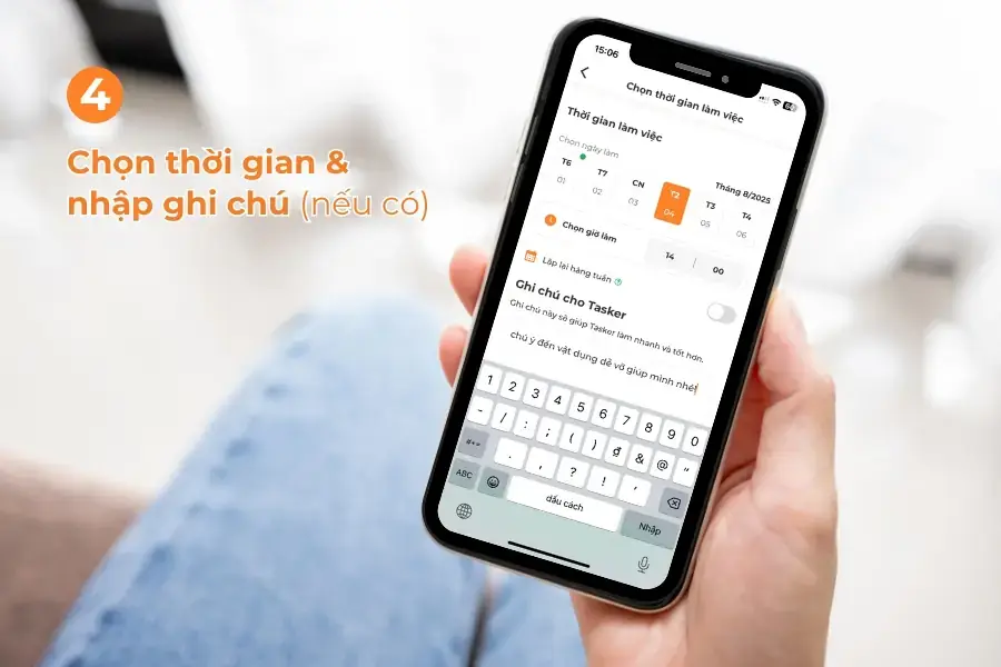 Chọn thời gian làm việc phù hợp.