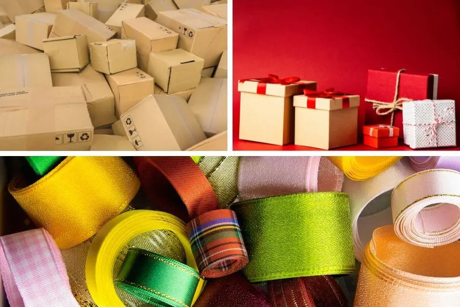 Chuẩn bị dụng cụ, phụ kiện để gói quà Tết