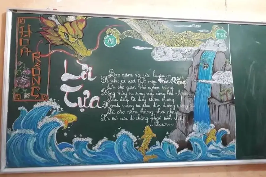 Mẫu trang trí bảng 8/3 đẹp, số 5.