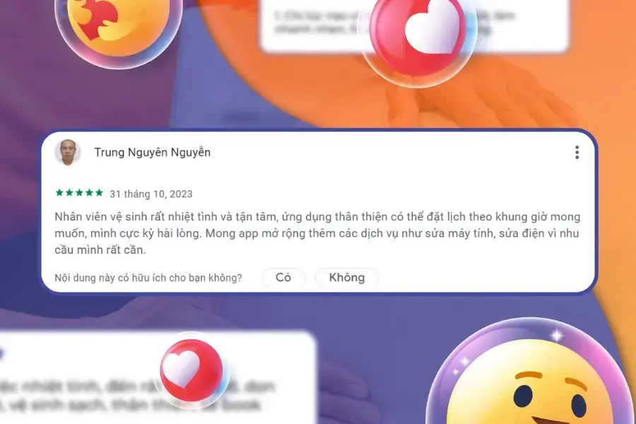 Đánh giá từ khách hàng trải nghiệm dịch vụ chăm sóc người bệnh Bảo Lộc của bTaskee.