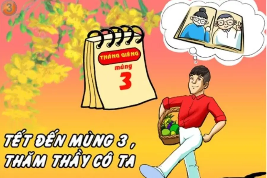 Đi chúc Tết thầy cô giáo vào ngày mùng 3.