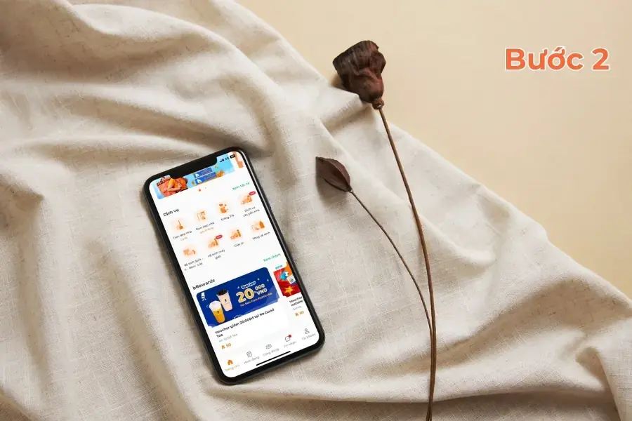 Tại màn hình chính, chọn dịch vụ vệ sinh máy lạnh.