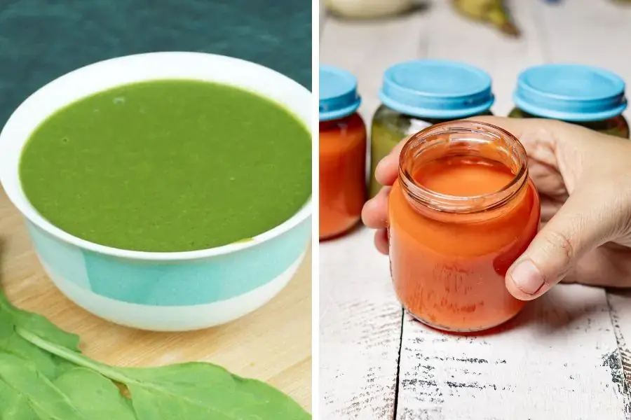 Thực đơn ăn dặm kiểu Nhật cho bé ngày 11 với món cháo cải bó xôi, cà chua xay
