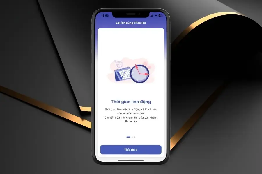 Các thông tin về lợi ích khi gia nhập đội ngũ Tasker cũng được hiển thị trên app bTaskee partner.