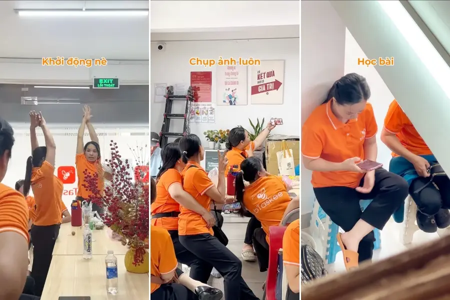 Các “nghi thức” đặc biệt của các chị Ong Cam trước giờ thi.