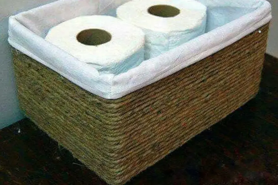 Thành phẩm giỏ đựng đồ trang trí handmade.