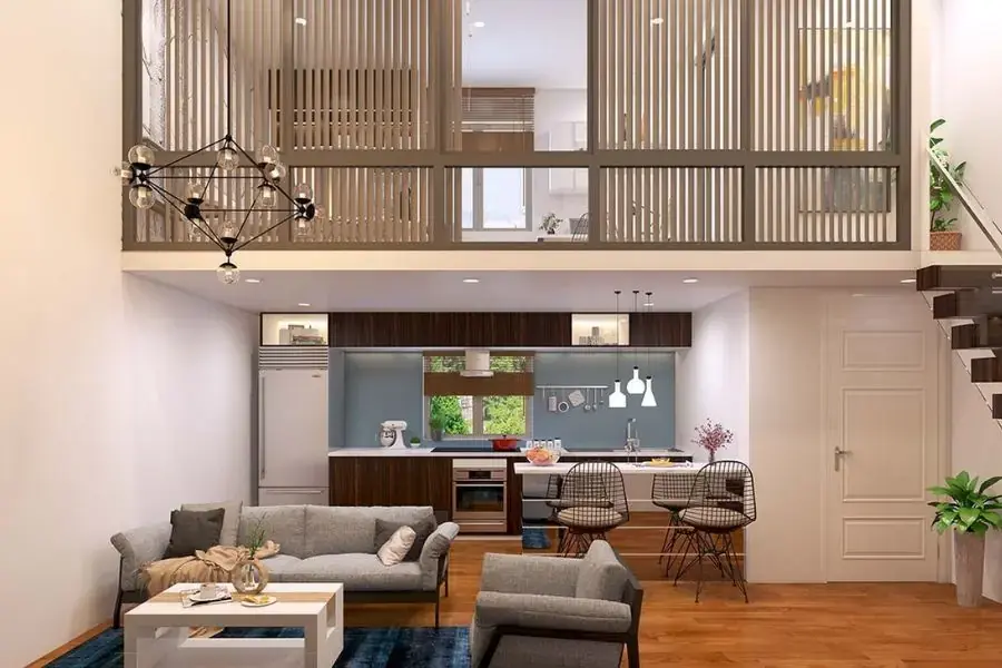 Mẫu trang trí nhà gác lửng phong cách hiện đại, sang trọng