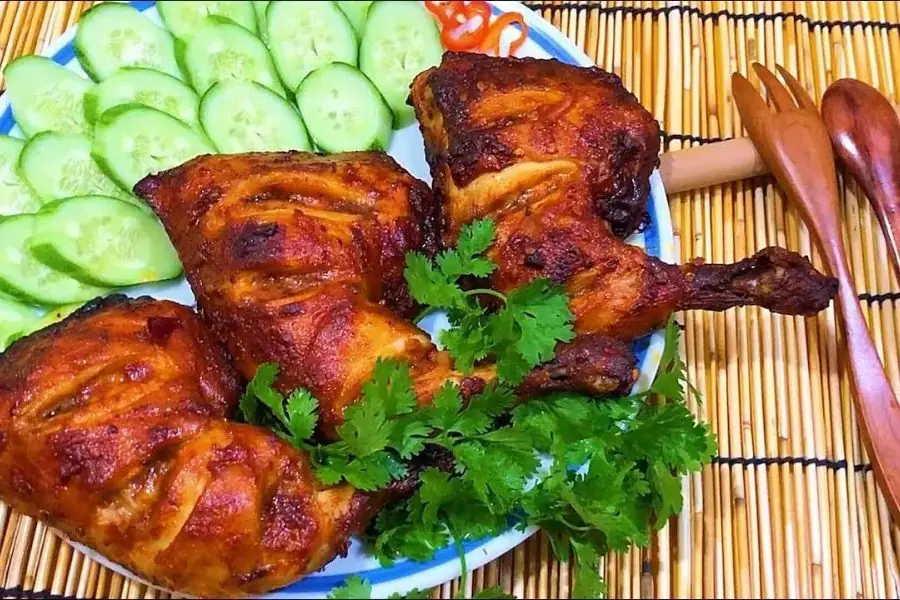 Gà nướng sa tế cay nồng, đẹp mắt