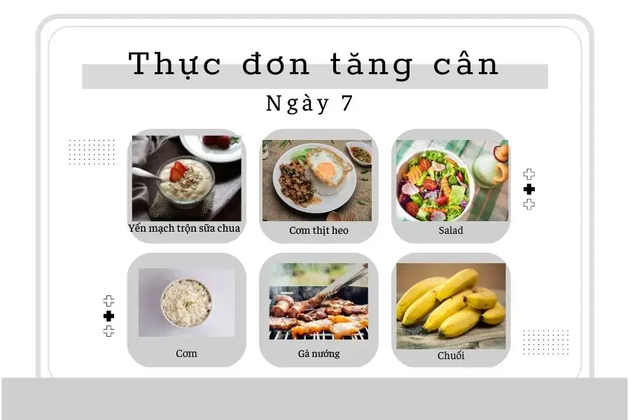 Thực đơn tăng cân 1 tuần 5kg ngày thứ 7 hấp dẫn