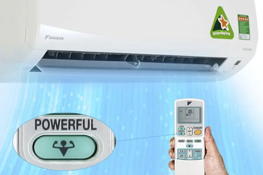 Với chế độ powerful luồng khí thổi ra sẽ mạnh hơn.