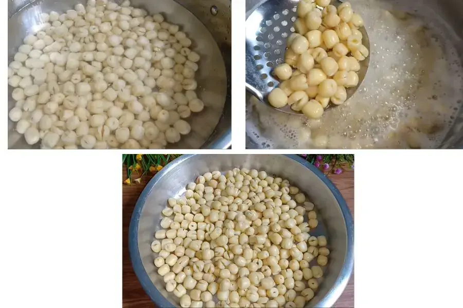 Nấu hạt sen.