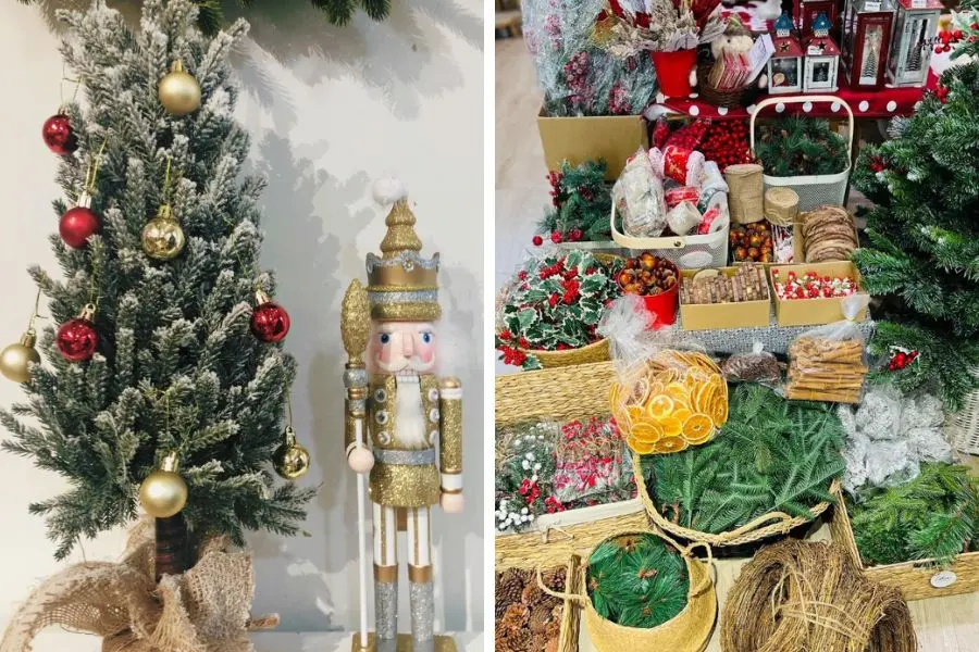 Chie Decor có đa dạng từ đồ dùng nhà bếp, đồ nội thất làm từ gỗ, đèn, tượng trang trí, cây cỏ và hoa lá Giáng Sinh.