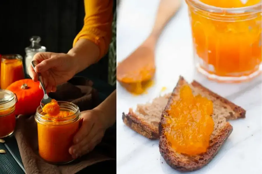 Bánh mì nướng phết với mứt bí đỏ cho bữa ăn sáng nhanh gọn, đơn giản.