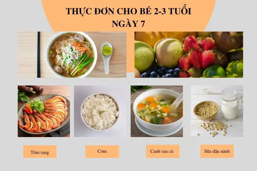 Thực đơn cho bé ngày thứ 7 đầy đủ dinh dưỡng