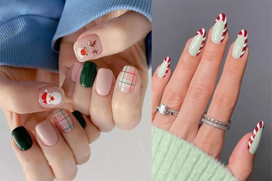 Mẫu móng Noel tôn lên vẻ dịu dàng các các nàng.