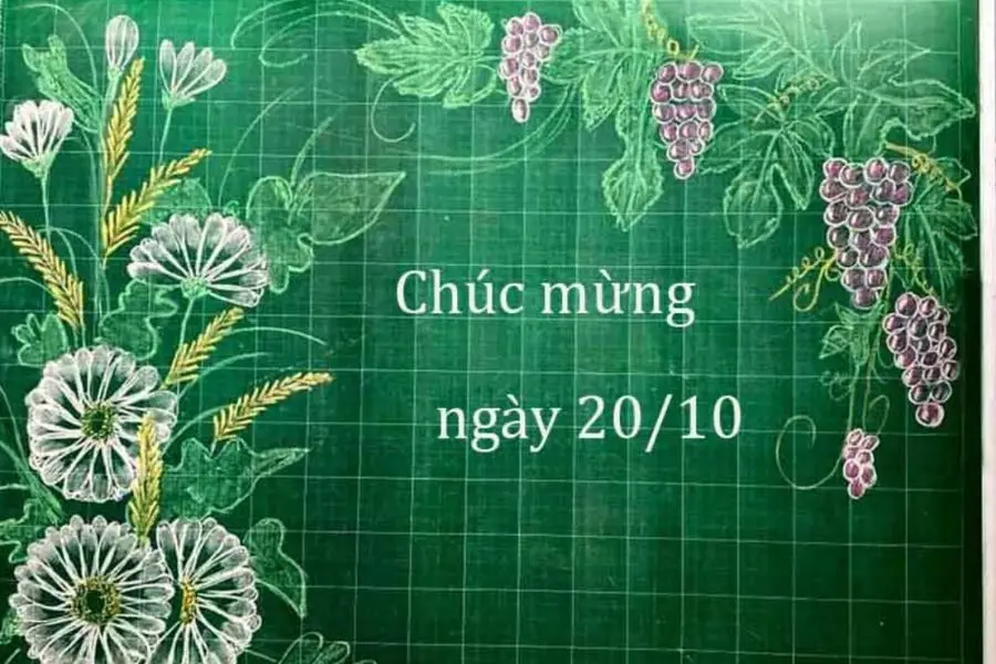 Trang trí bảng 20/10 với chủ đề hoa thiên nhiên. (Ảnh: Sưu tầm)