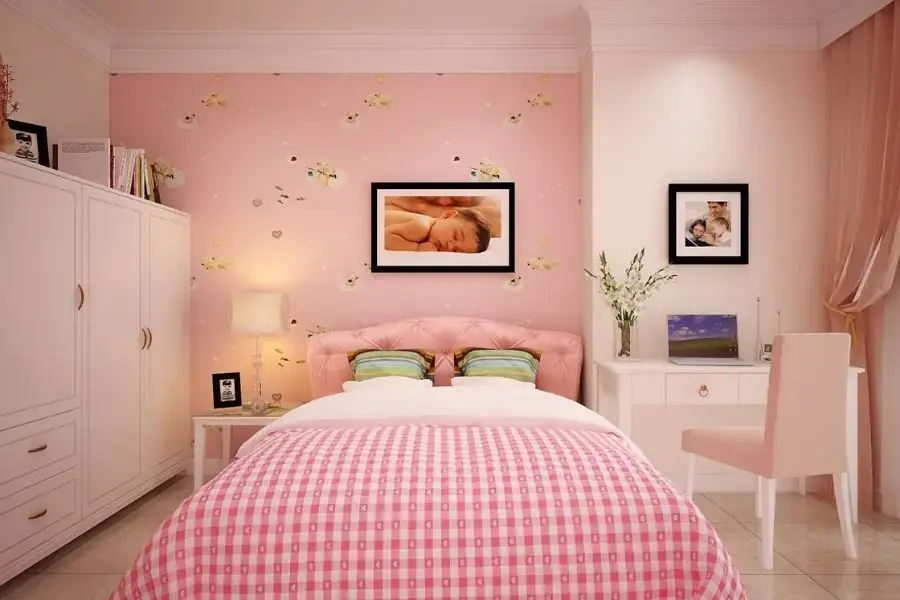 Trang trí phòng với diện tích 12m2 tone hồng