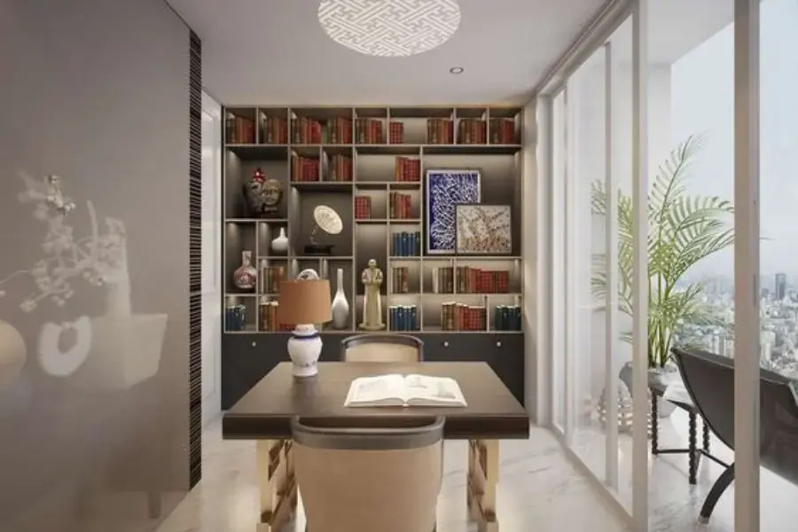 Tủ kệ với nhiều ngăn giúp lưu trữ được nhiều hồ sơ, sổ sách ngăn nắp