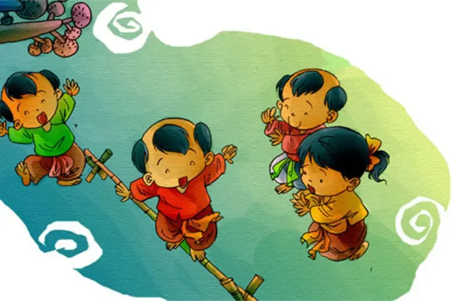 Trò chơi đi cầu kiều đòi hỏi sự khéo léo và giữ thăng bằng
