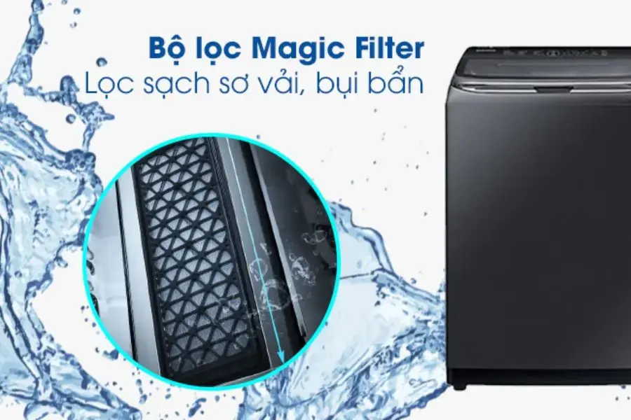 Bộ lọc Magic Filter giúp người dùng ngăn chặn việc xơ vải bám vào quần áo, giúp giảm tình trạng khó chịu.