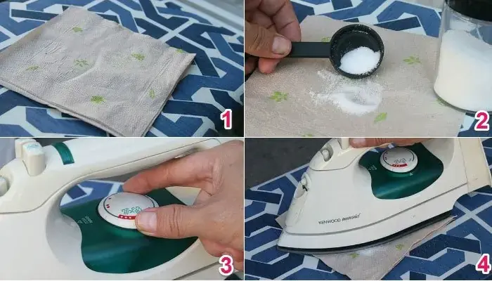 Làm sạch vết cháy trên bàn ủi bằng muối