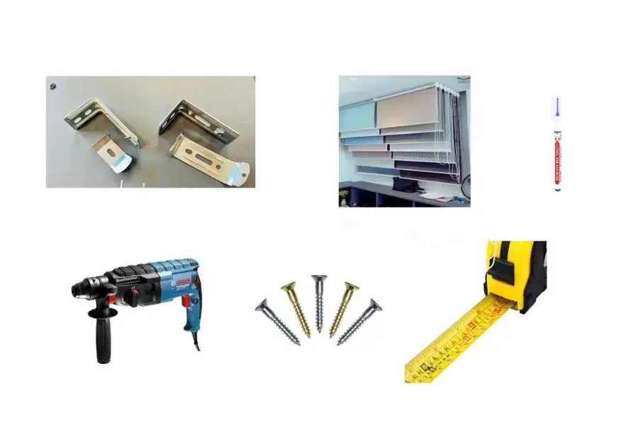 Một số dụng cụ được dùng để lắp rèm cuốn