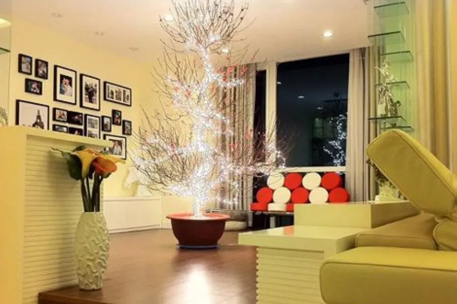 Đèn led giúp nổi bật một góc nhà trong ngày năm mới.