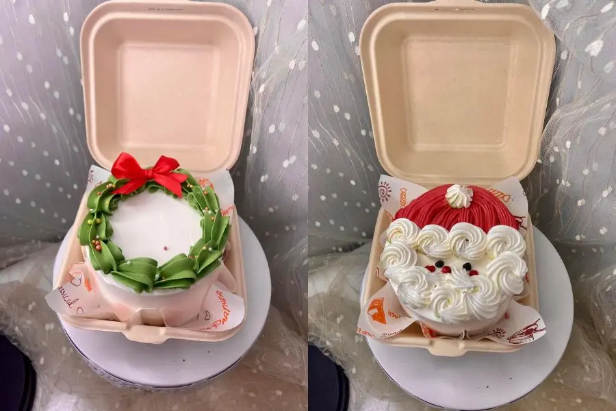 Họa tiết trang trí bánh kem chủ đề Giáng Sinh bắt mắt.