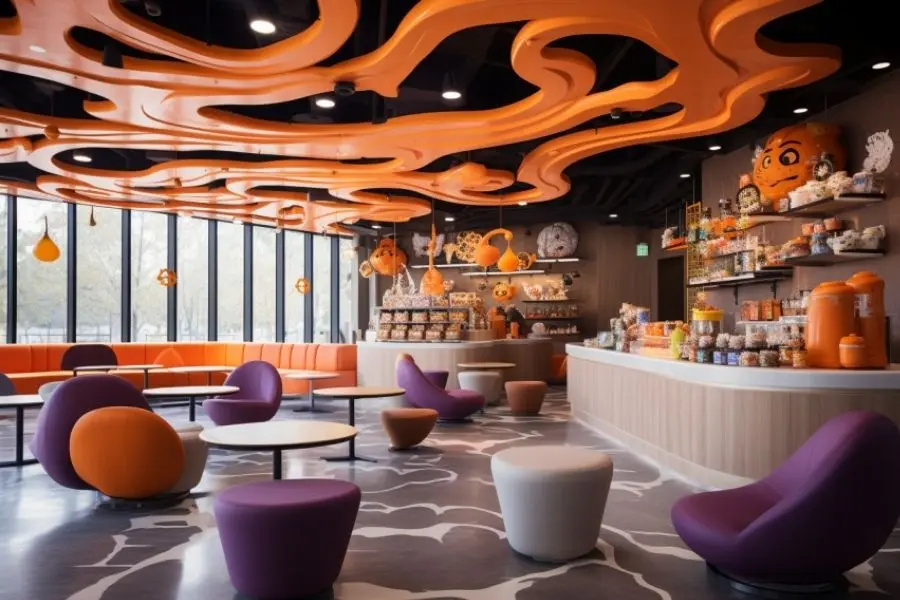 Một sáng tạo decor Halloween cho quán cafe khác.