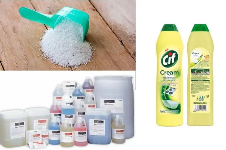 Bột giặt và nước; benzen; cif - những sản phẩm tẩy rửa phổ biến