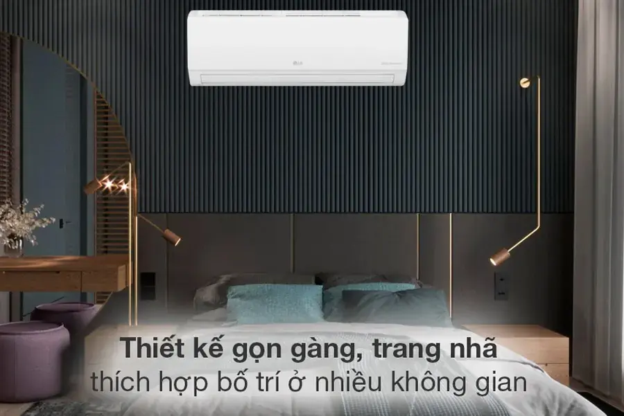 Máy lạnh 1 chiều LG Inverter 1 HP V10WIN ghi điểm với thiết kế trang nhã, thanh lịch, phù hợp với đa dạng phong cách kiến trúc