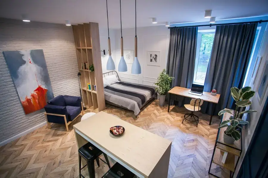 Căn hộ Studio với thiết kế phòng nhỏ giúp tiết kiệm chi phí nội thất