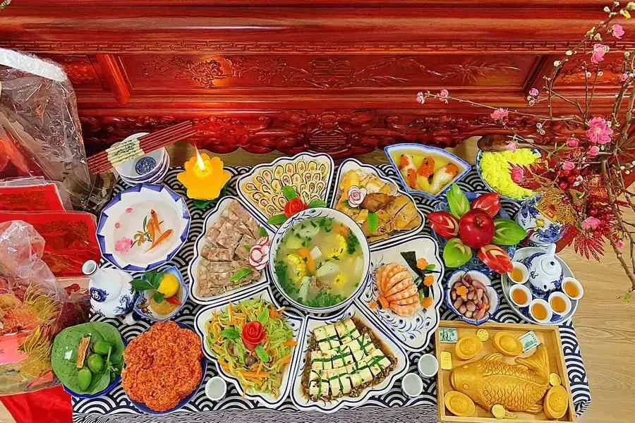 Mâm cúng giao thừa của miền Bắc