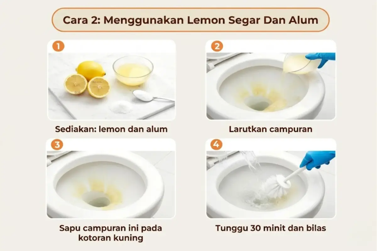 Menggunakan lemon segar dan tawas.