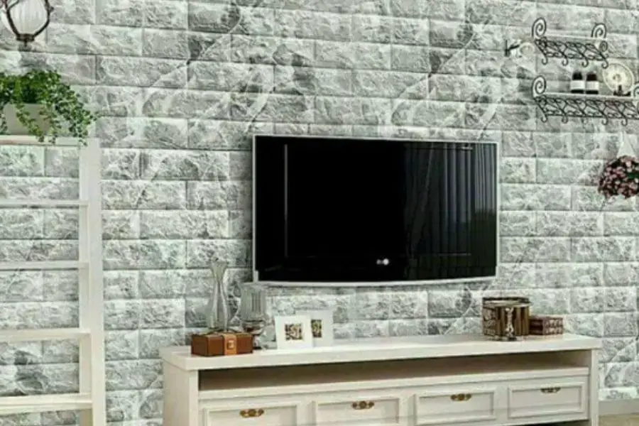 Mẫu trang trí phòng ngủ bằng xốp dán tường giả đá