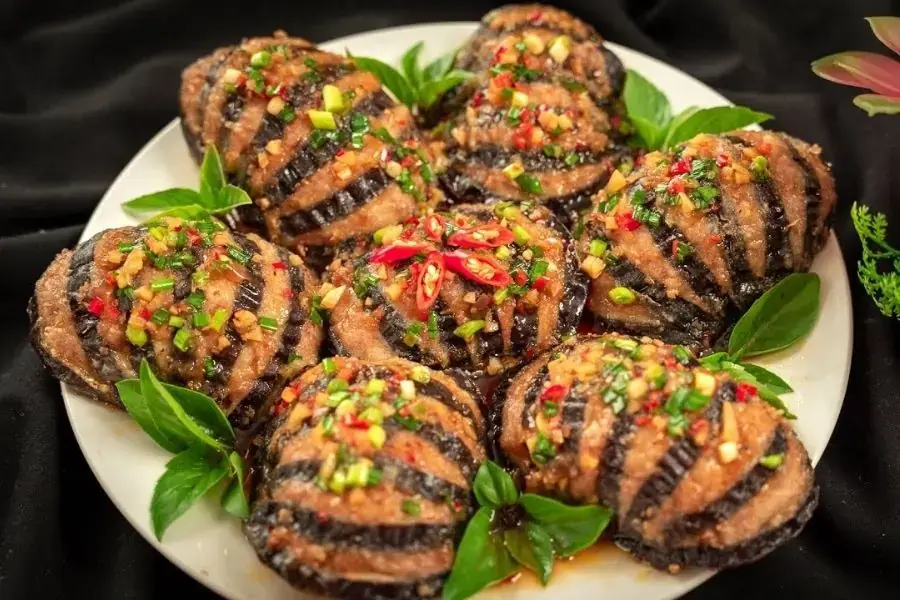 Cà tím nhồi thịt chiên