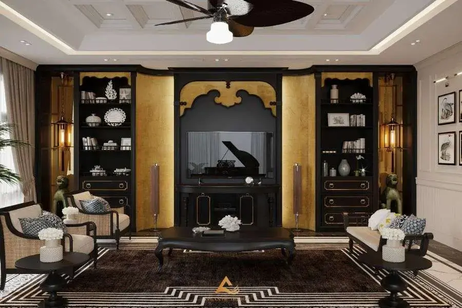 Thi công biệt thự luxury với phong cách indochine