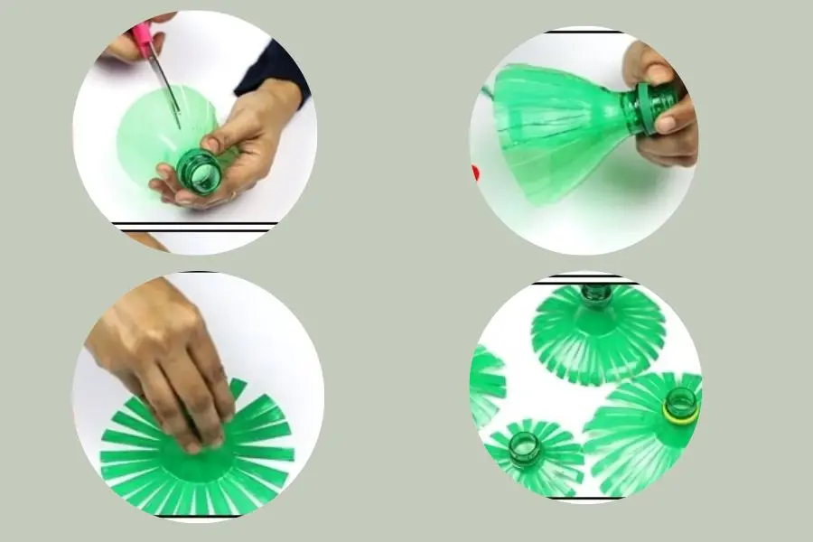 Cắt các đường song song để được tán cây thông