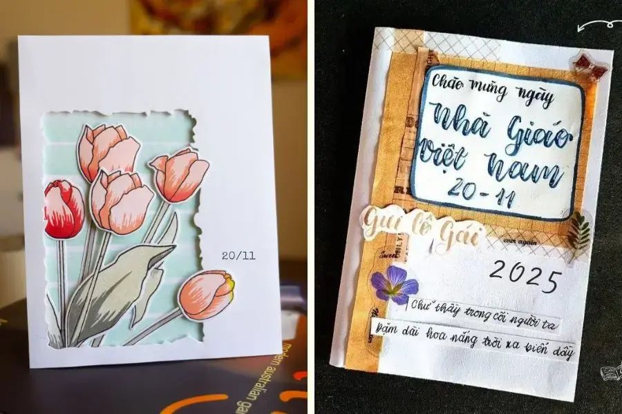 Mẫu Thiệp 20/11 Phong Cách Nghệ Thuật – Sáng Tạo Và Cá Tính - mẫu 3