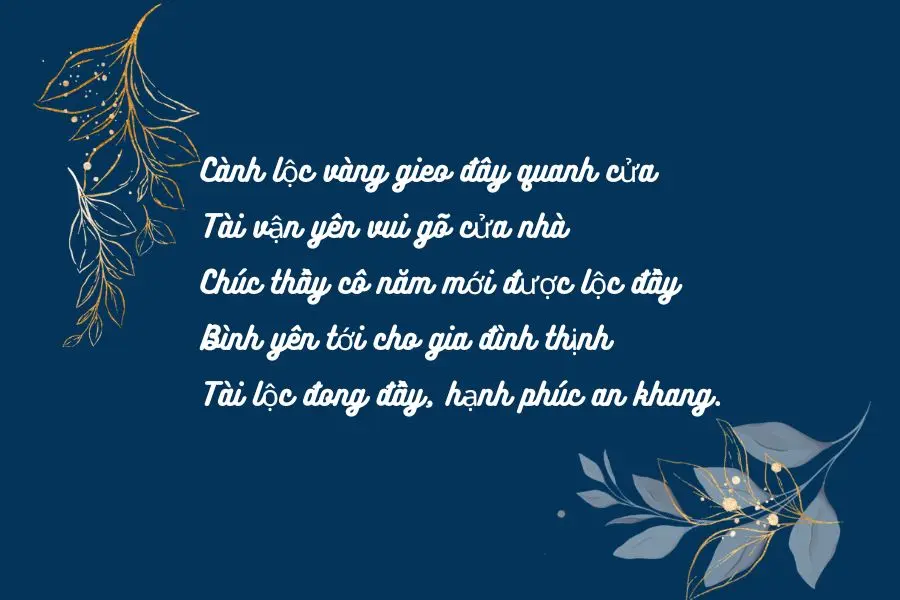 Thơ chúc Tết thầy cô đầy sáng tạo và ý nghĩa.