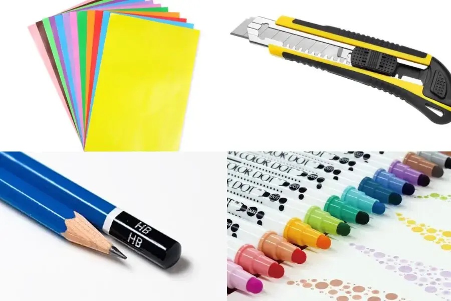 Dụng cụ làm thiệp 20/11 hoa hướng dương đơn giản, sáng tạo. 