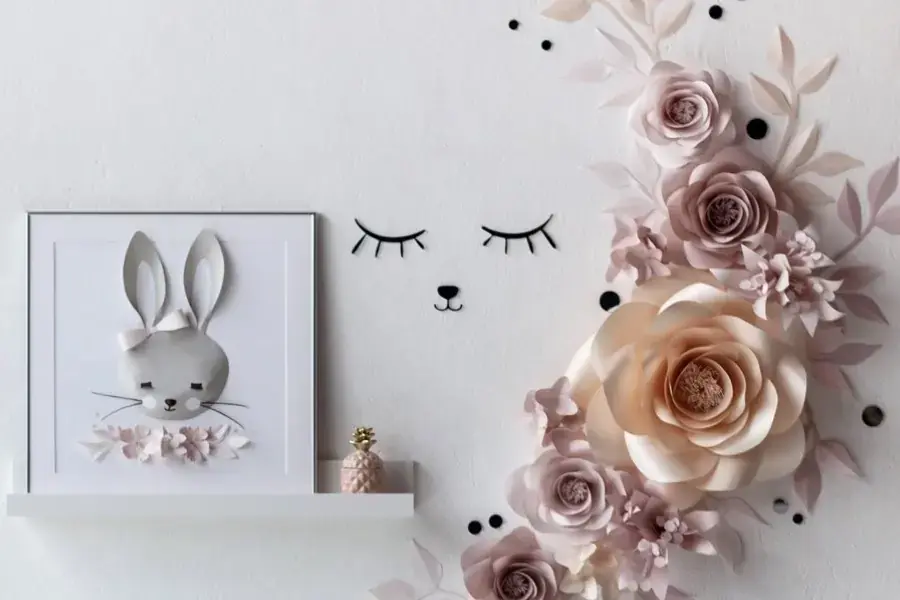 Kết hợp hoa giấy với vải tạo điểm nhấn