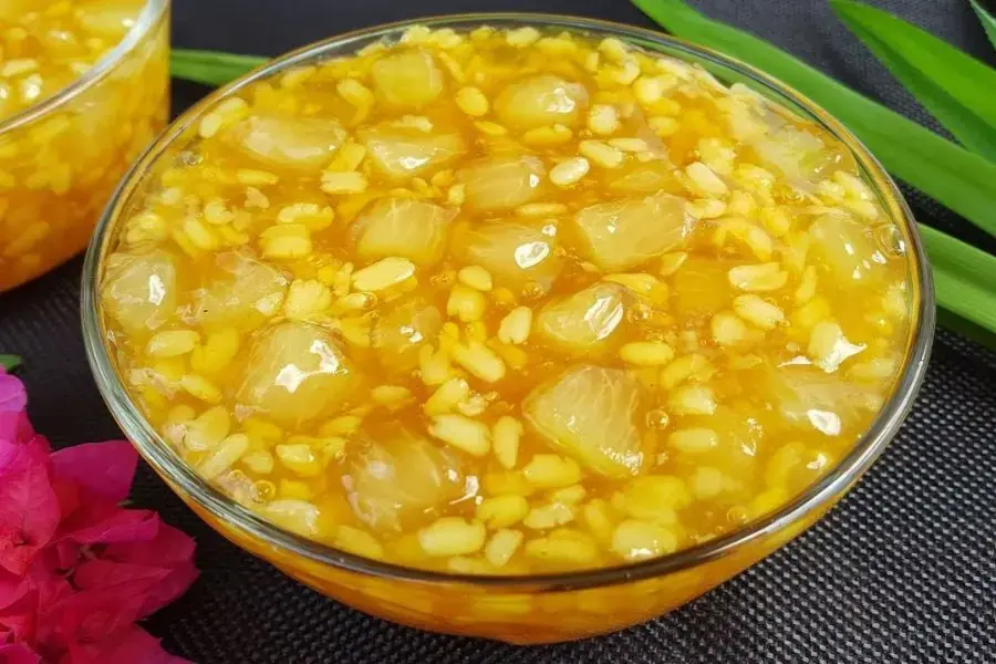 Chè bưởi giòn ngon, màu sắc đẹp mắt